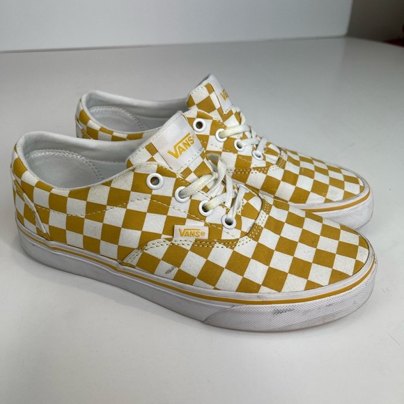 Vans Yellow Checkerboard Lace Up Skate Sneakers - Picture 5 of 15